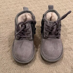 UGG Baby Kids Gray Boots with Cozy Lining